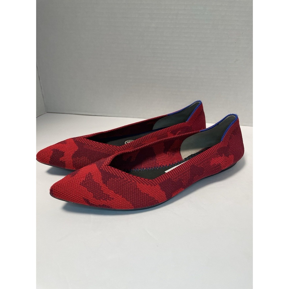 Rothy's The Point Flats Slip On Women's Size 7 Red camouflage Pattern - Picture 6 of 15